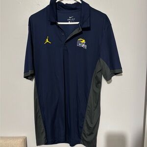 Michigan Nike Dri-FIT Navy and Gray Polo Shirt